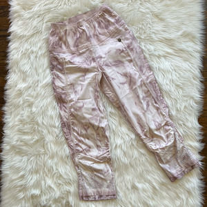 Tredy Womens Cropped Pants Pink White Tie Dye Elastic Waist Beaded EU 36 US 4